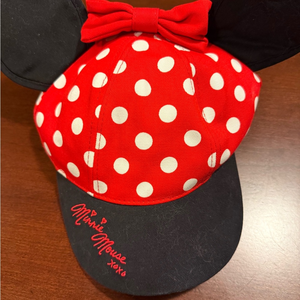 Disney Youth Minnie Mouse Cap with Polka Dots Parks Exclusive